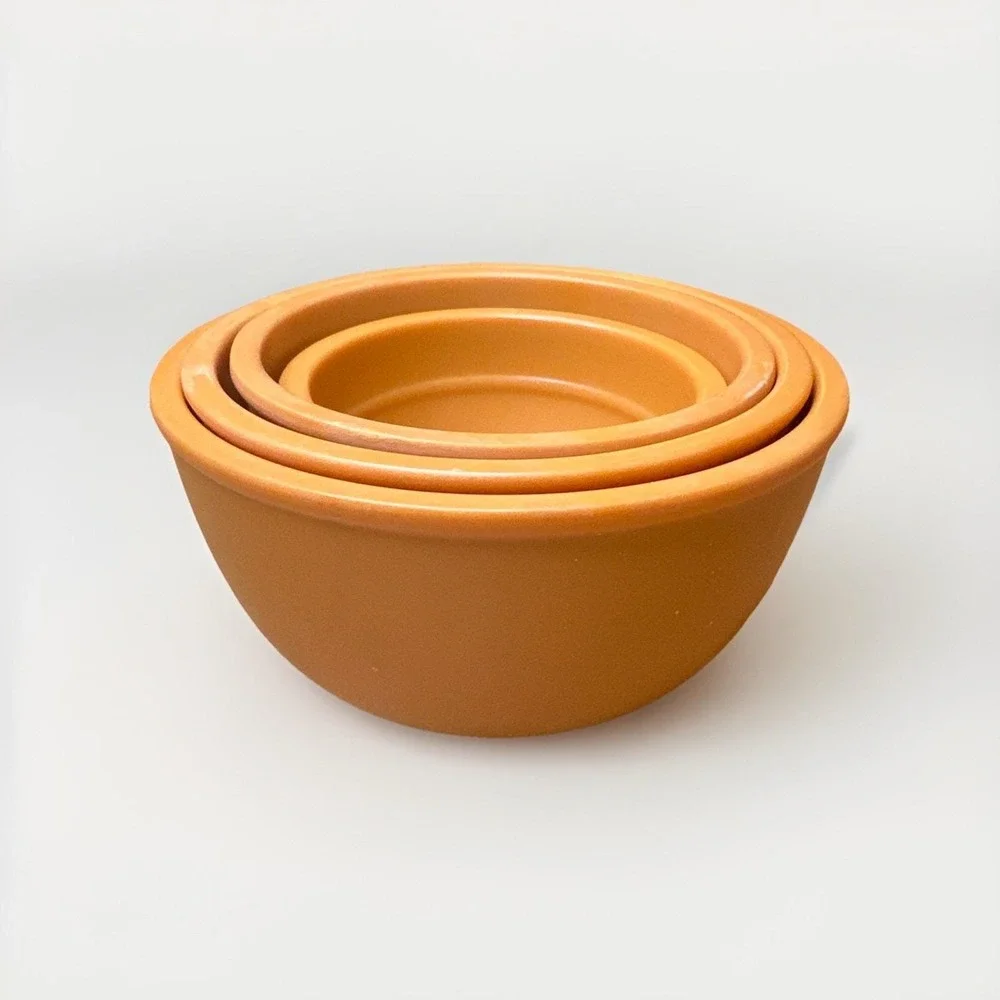 Authentic Rare Vintage‎ True Melmac Tangerine 4pc Nesting Measuring Cups/Bowls